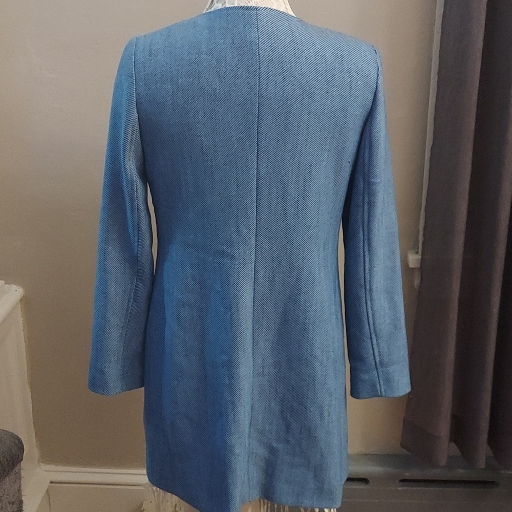 CHICOS Elongated Indigo Open Front Longline Blazer Jacket - Picture 12 of 12